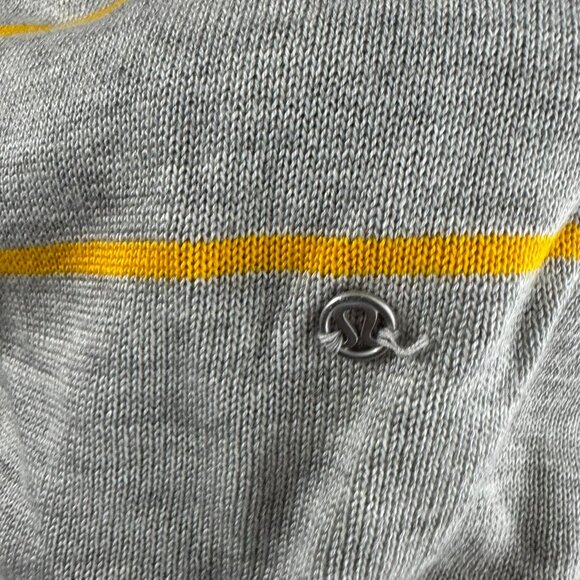 Lululemon Twist & Wrap Size 6 Pop Stripe Heathered Light Grey Yellow TP-3334 - Picture 5 of 6